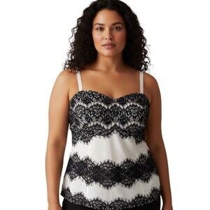 Lane Bryant size 16 XL Dramatic Lace Bustier Camisole Zipper Women's Blouse Top